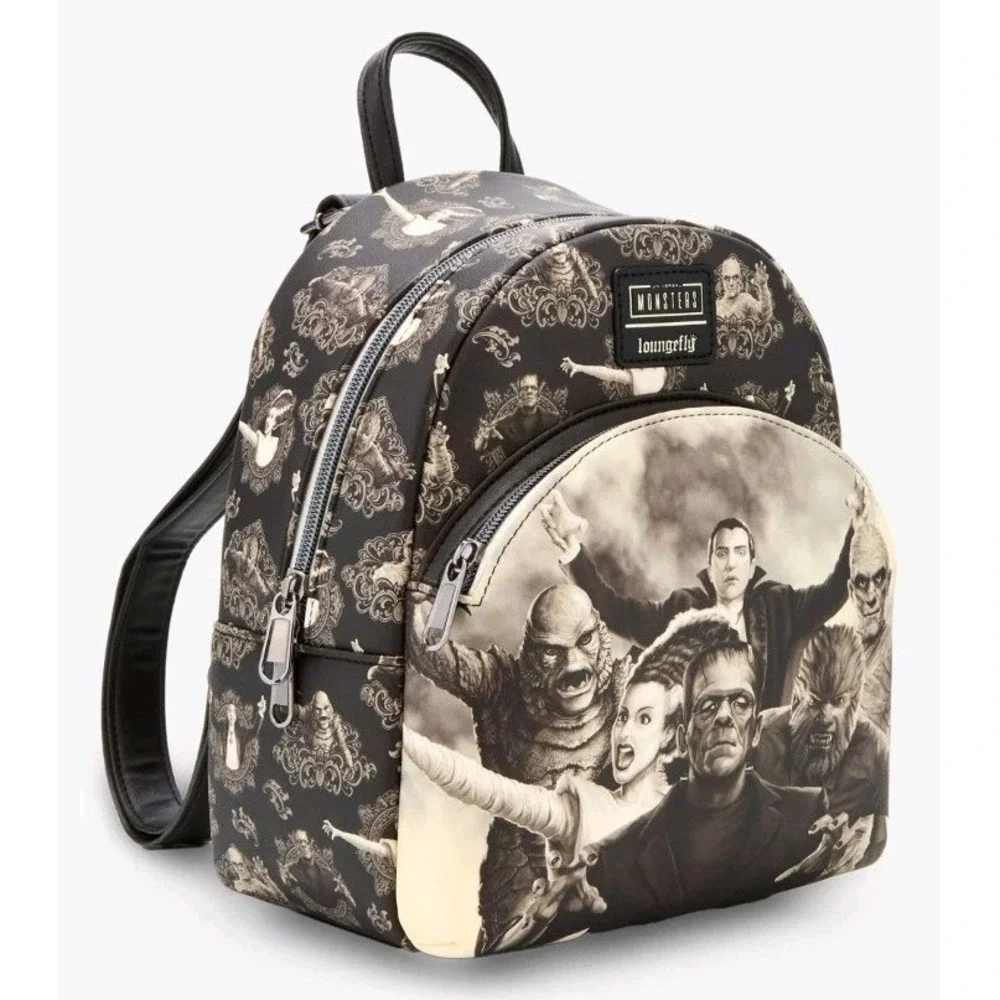 NEW‎ Loungefly Universal Monsters Sepia Portraits Allover Print Backpack